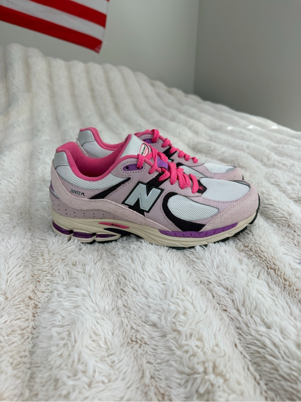 New Balance Pink, White and Black Women’s Running Sneakers